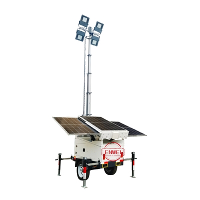 Φωτοβολταϊκό τρέιλερ με πιστοποίηση CE με 4*100W LED φώτα για φωτισμό οδικών εργασιών