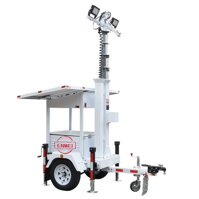 quality Μίνι Ηλιακό Τρέιλερ Ασφαλείας Κινητών με Πύργο CCTV με Φωτισμό LED για Αποθήκη factory