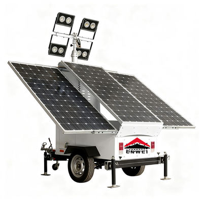 Use Flexibly Solar Power Panels Floodlight Lighting Trailers For Parking Lot Lighting