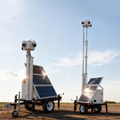 Κινητό τροχόσπιτο ηλιακής ενέργειας εκτός δικτύου με μπαταρία 120AH για το εργοτάξιο