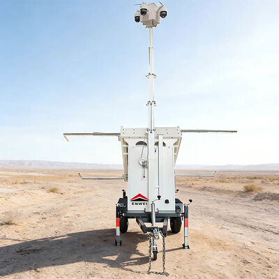 3*400W Ηλιακοί συλλέκτες κάμερα Cctv Trailer Mobile Solar Security Trailer για παρακολούθηση απομακρυσμένης περιοχής
