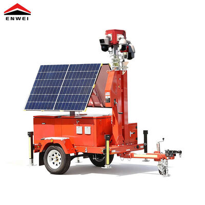 Off-Grid Mobile CCTV Trailer με δύο ηλιακούς συλλέκτες 450W για επιτήρηση χώρων στάθμευσης
