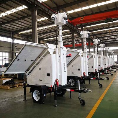 Robusta struttura portatile pannelli solari telecamera rimorchio di sicurezza mobile rimorchio solare per il monitoraggio di fabbrica