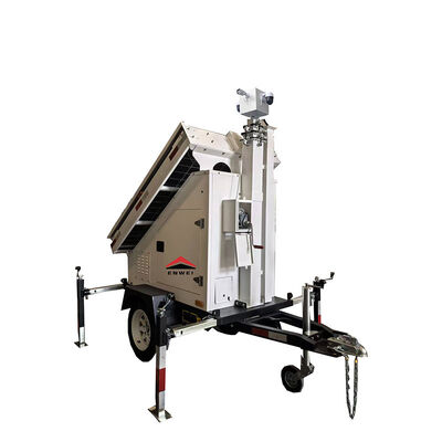 Πιστοποίηση CE Ηλιακή κάμερα Cctv Trailers Ηλιακά πάνελ Ασφαλιστικό ρυμουλκούμενο για παρακολούθηση χώρου στάθμευσης